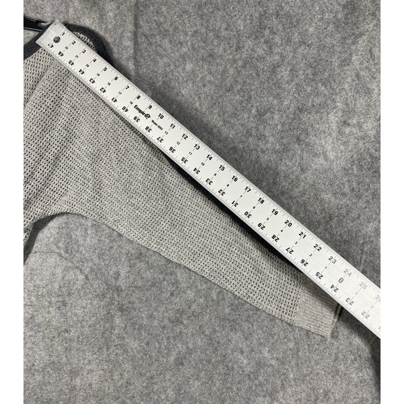 Philosophy Sweater Womens Large Grey Open Knit 100% Cashmere Boat Neck - Picture 4 of 7